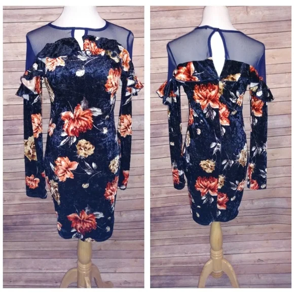 Navy Floral Dress - Picture 4 of 7